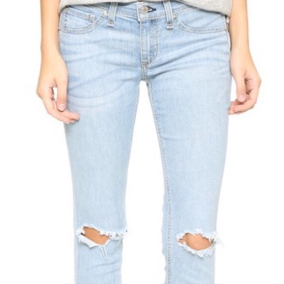 rag & bone Denim - Rag & Bone Light Blue Ripped Knee Jeans 26